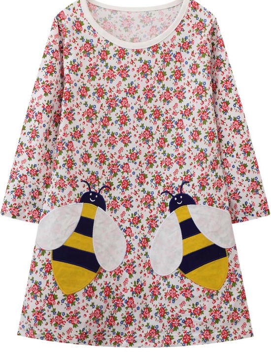Other - Girls Floral BumbleBee Appliqué Dress